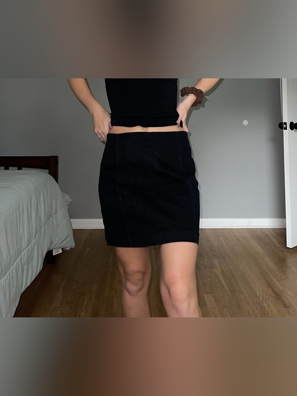 wild fable Black Denim Mini Skirt